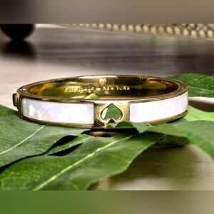 ✨️Kate Spade Hole Punch Mother Of Pearl Hinged Bangle